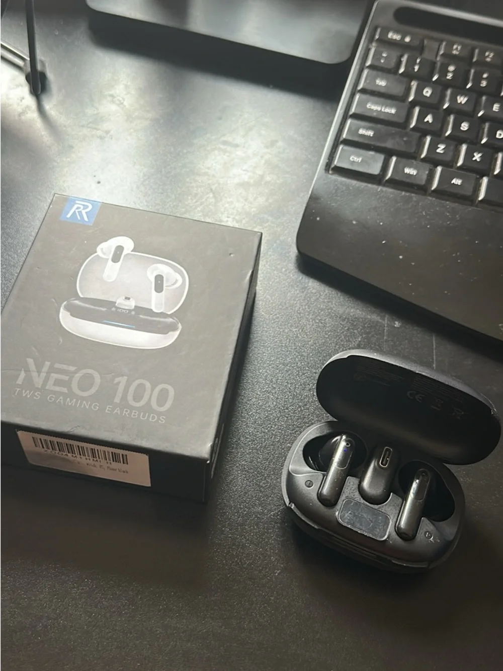 Neo 100 TWS Gaming Earbuds with dongle - Black